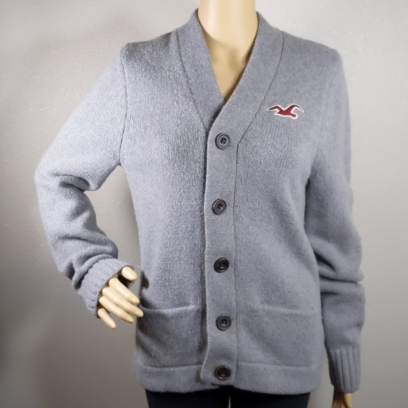 Hollister Jackets & Blazers - HOLLISTER GRAY BUTTON DOWN JACKET SIZE LARGE